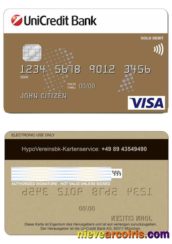 Germany UniCredit Bank VISA Credit Card